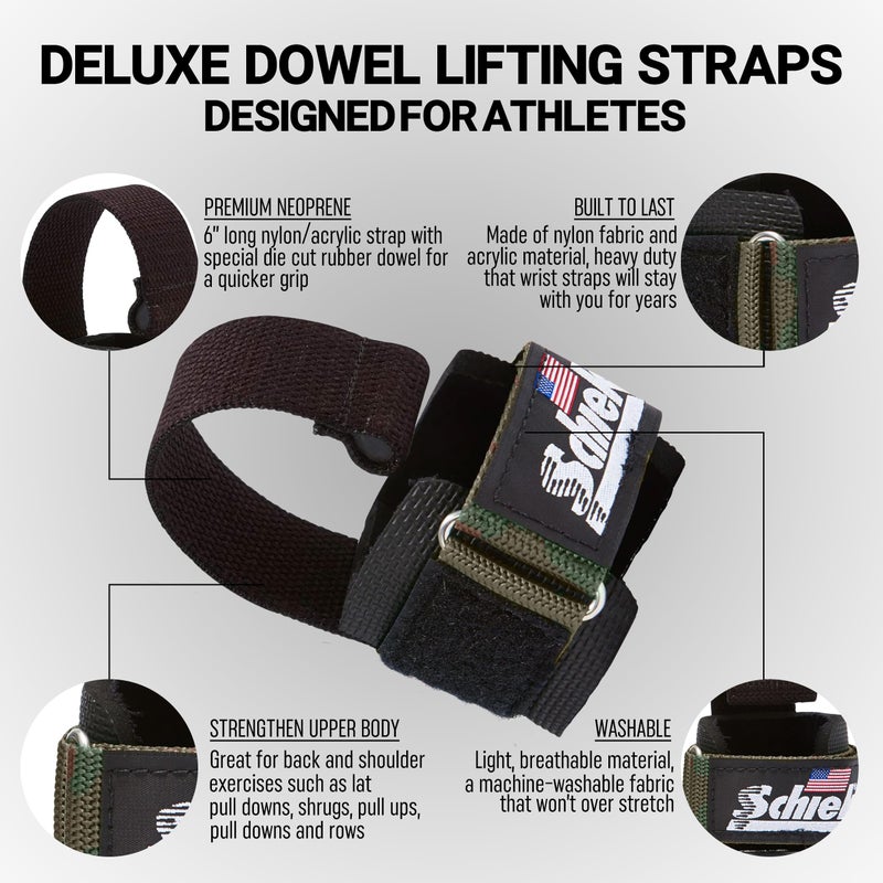 Schiek Sports Model 1000-DLS Deluxe Dowel Straps For Weight Lifting - Image 3